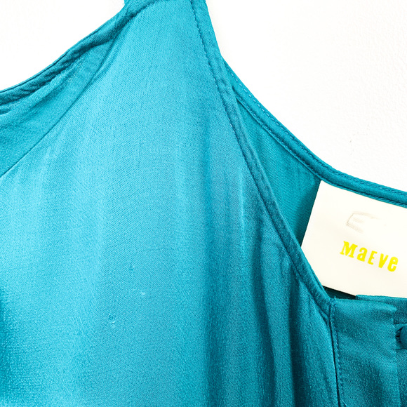 Maeve Beautiful Blue Cold Shoulder Long Sleeve Button-Down Top - Picture 7 of 12